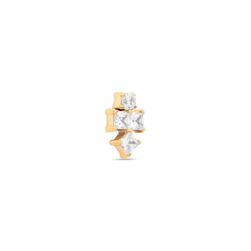 18k V-Gold Gemstone Stack Flatback