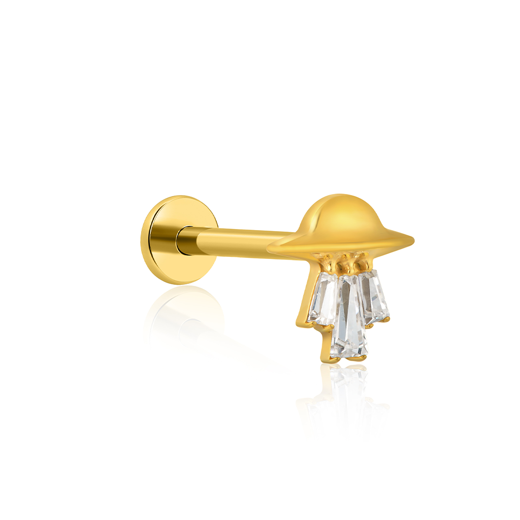 18k V-Gold UFO Flatback