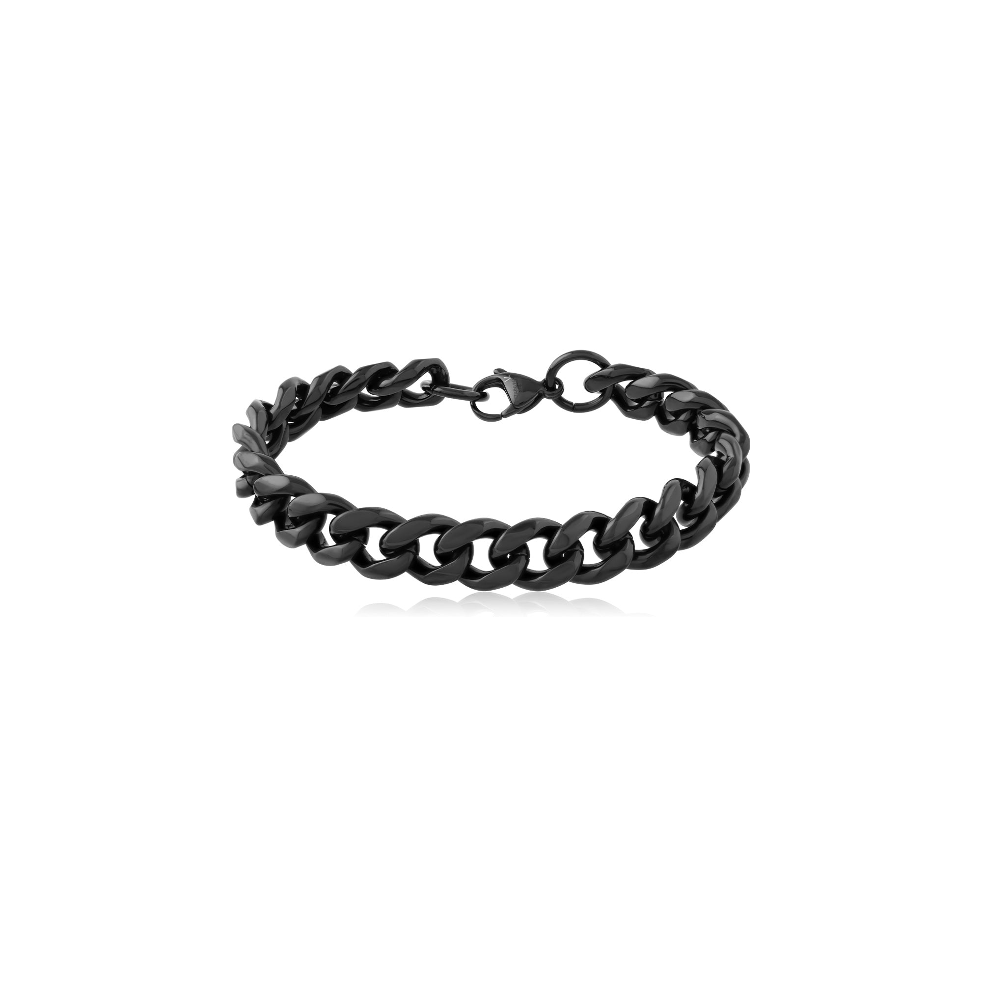 Black Steel Bracelet Large Curb