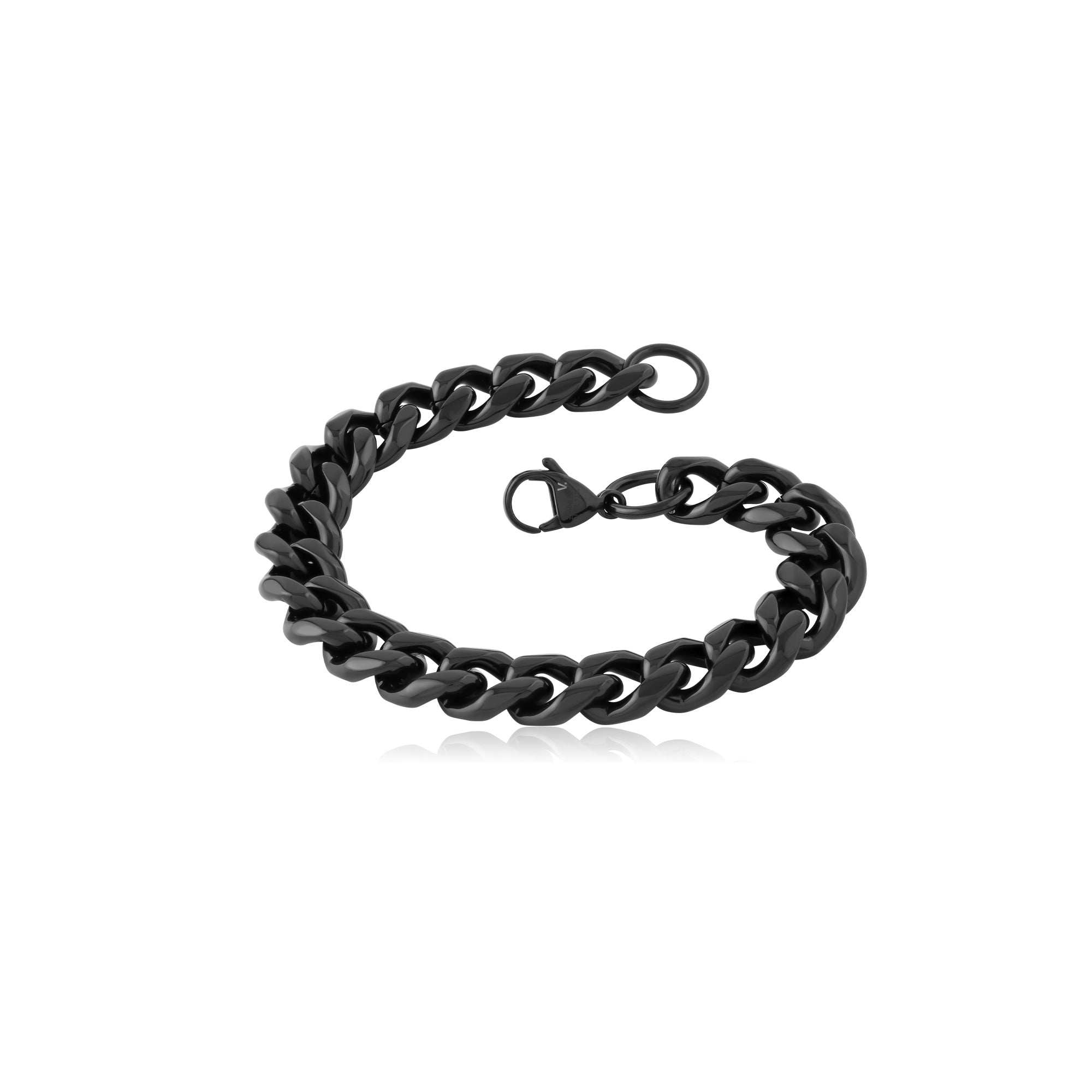 Black Steel Bracelet Large Curb