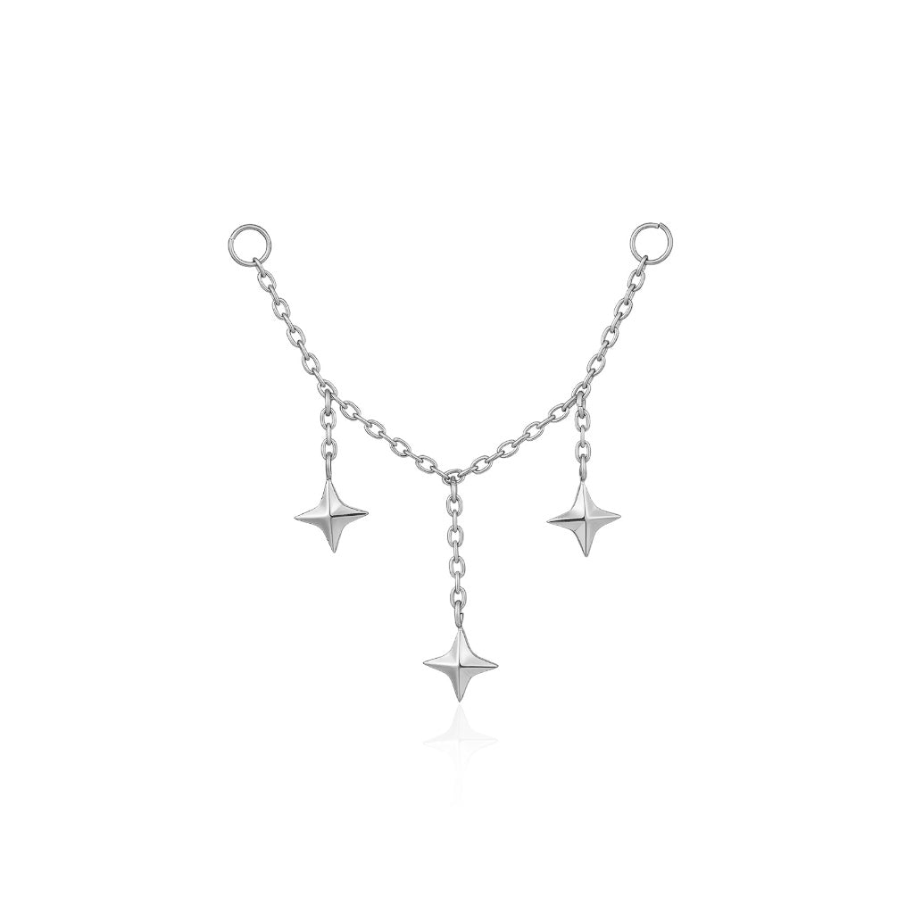 Titanium 40mm Chain with 3 Star Drop