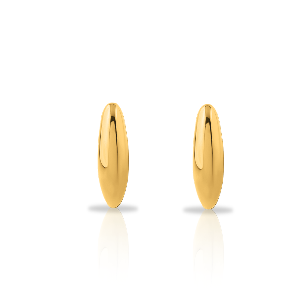 18k V-Gold Arc Drop Earrings - Pair