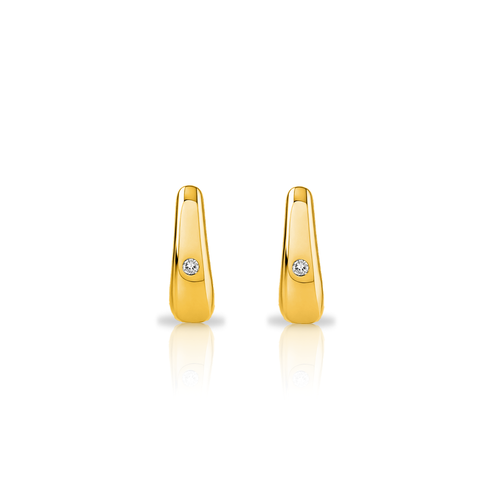 18k V-Gold Bold Jewel Earrings - Pair