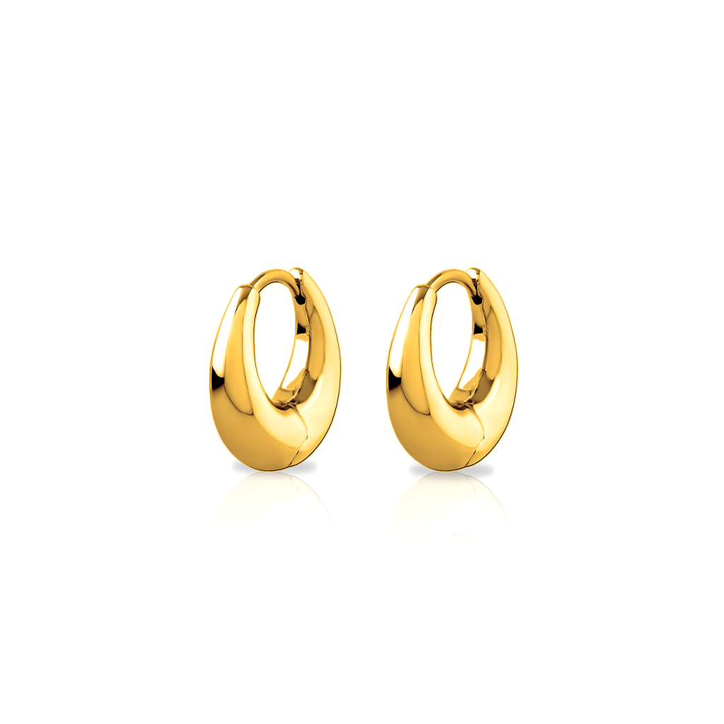 18k V-Gold Bold Earrings - Pair