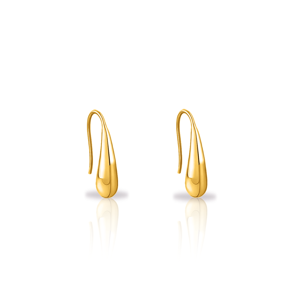 18k V-Gold Dripping Earrings - Pair