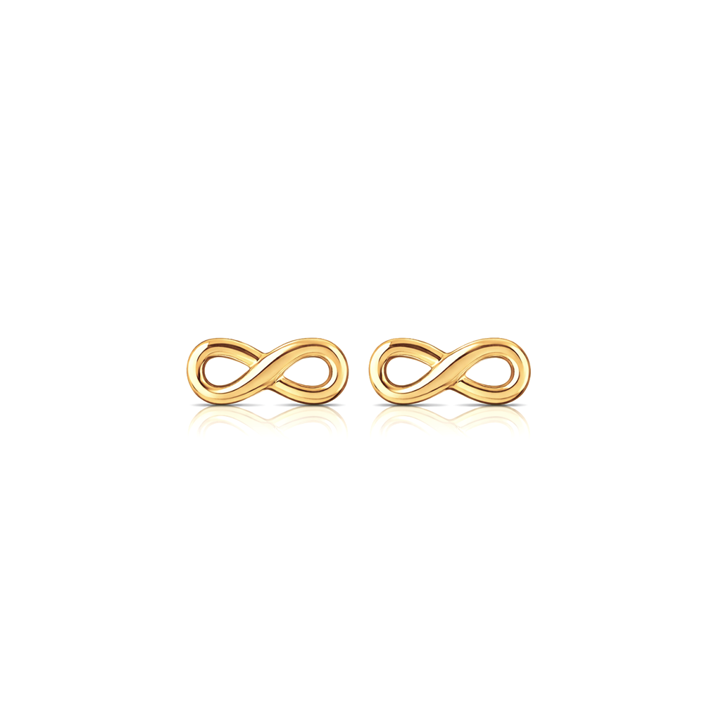 18k V-Gold Infinity Earrings - Pair