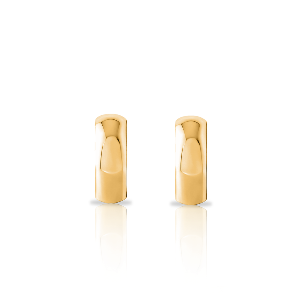 18k V-Gold Luna Curved Earrings - Pair