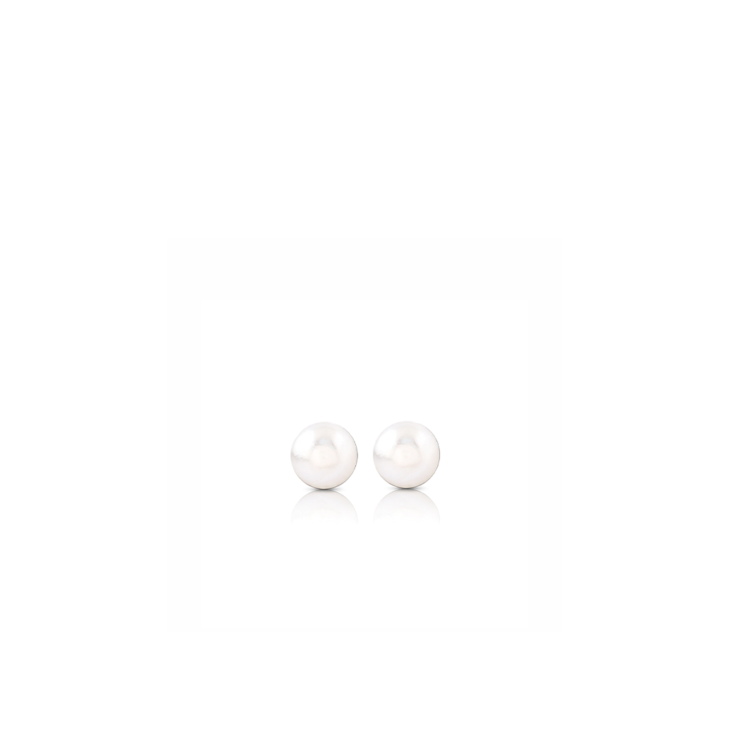 18k V-Gold Pearl Earrings - Pair