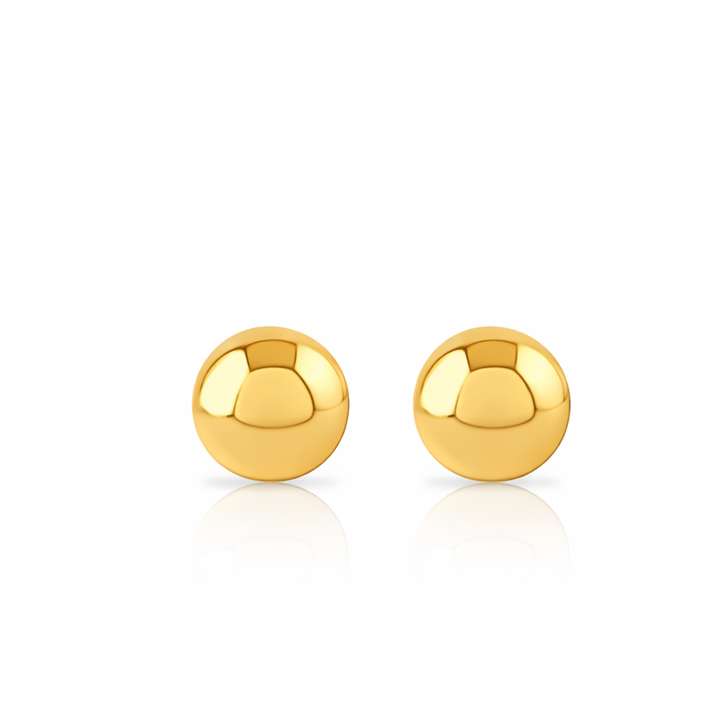 18k V-Gold Sphere Earrings - Pair