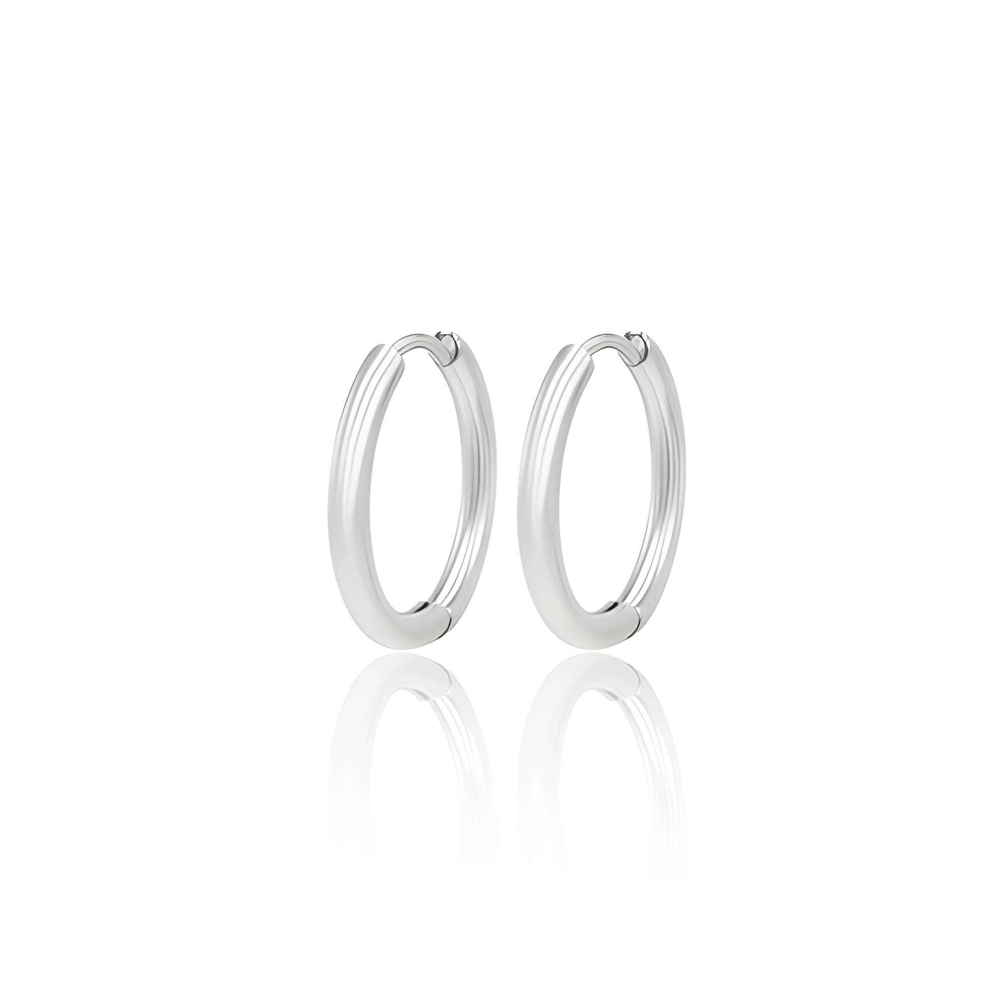 V Platinum Earring Hoops - Pair