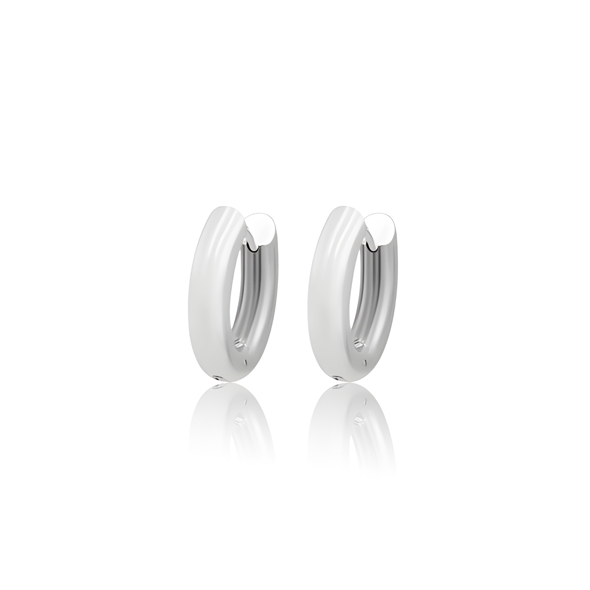 V Platinum Earring Hoops - Pair