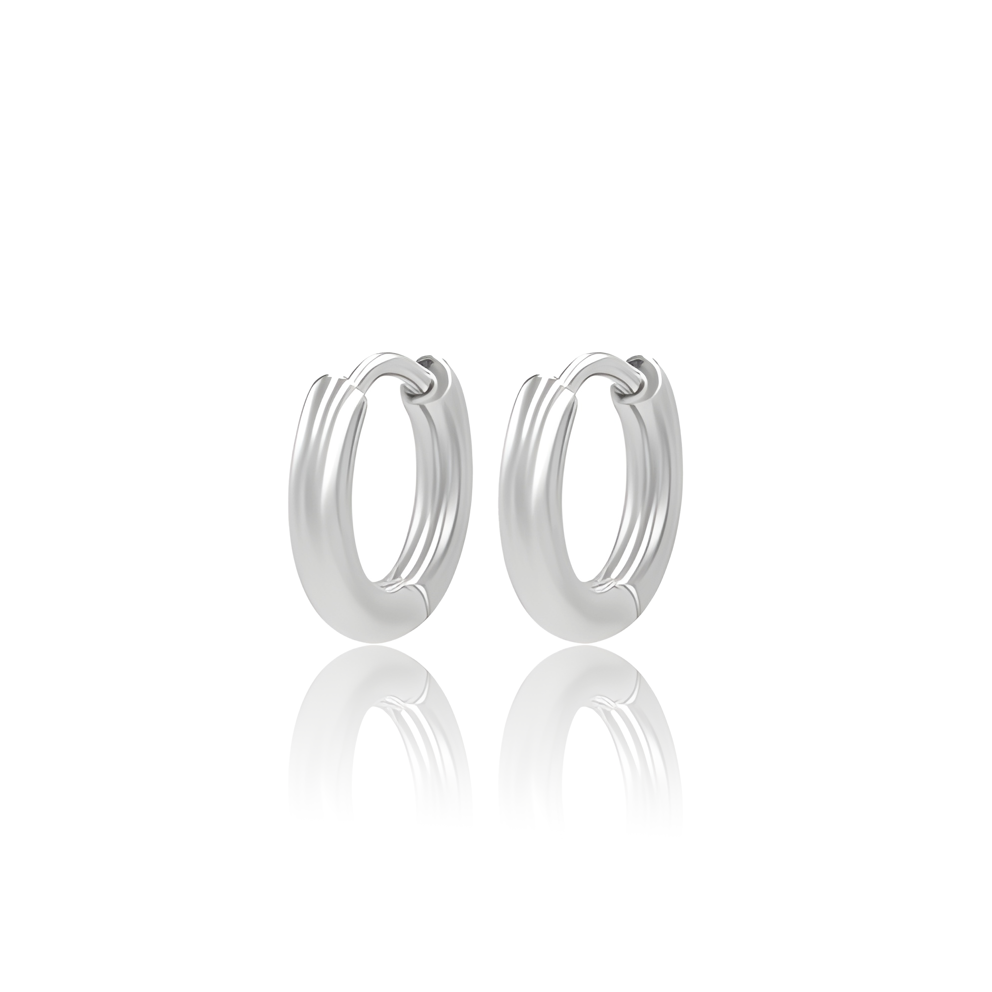 V Platinum Earring Hoops - Pair