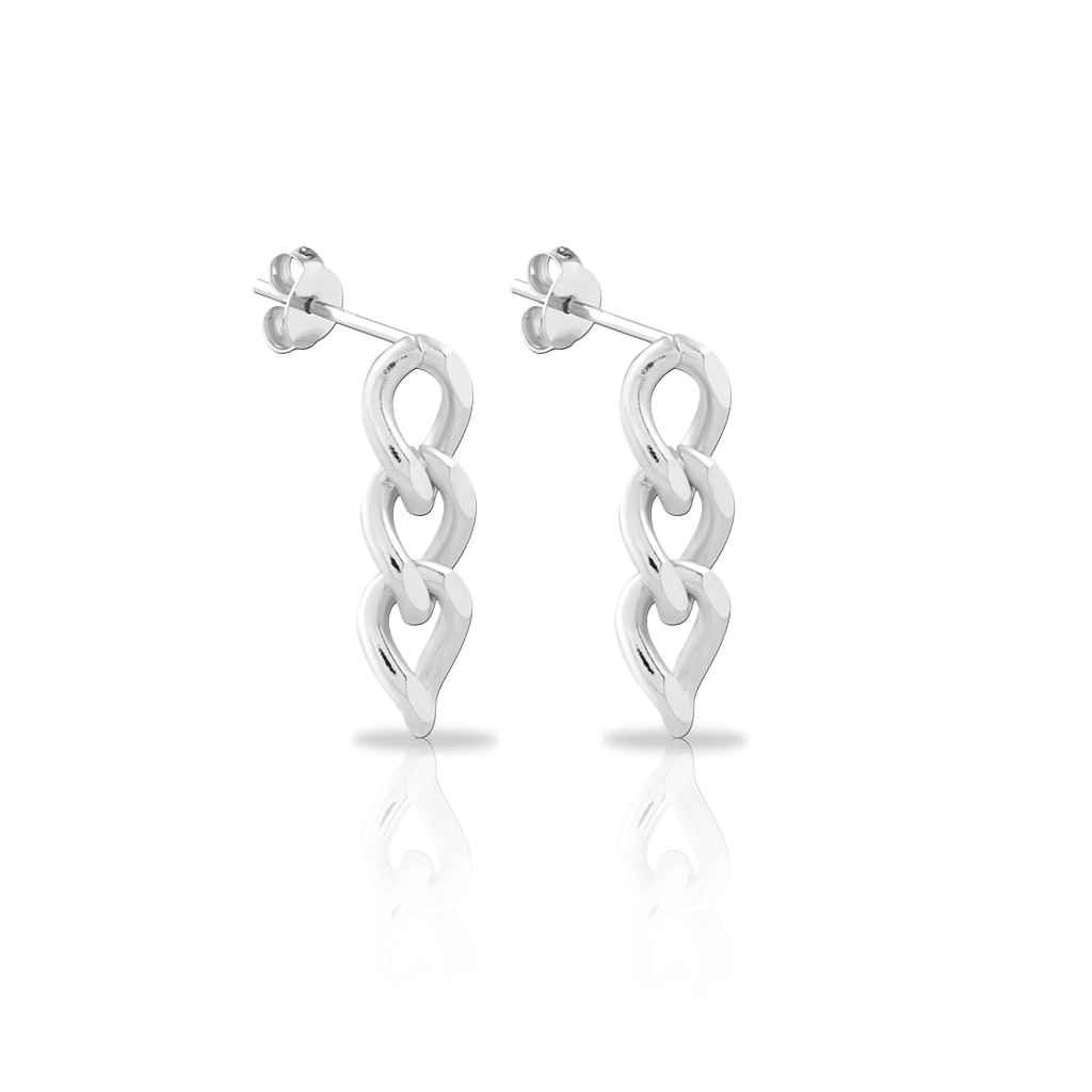 Surgical Steel 3 Link Earrings - Pair