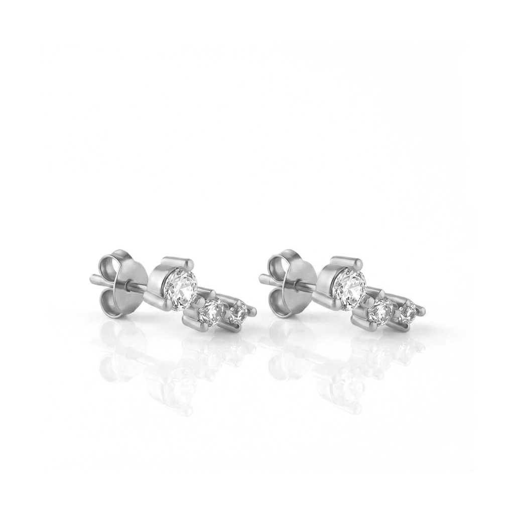 Surgical Steel Curved Trio Earrings - Pair