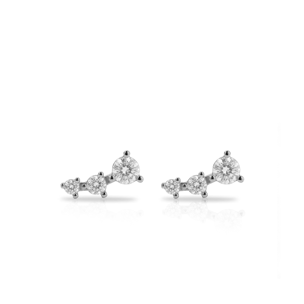 Surgical Steel Curved Trio Earrings - Pair