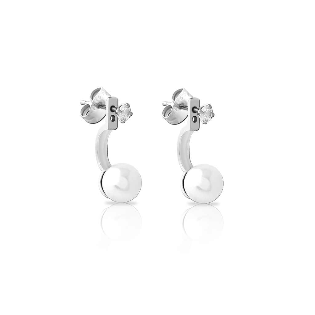 Surgical Steel Pearl Drop Earrings - Pair