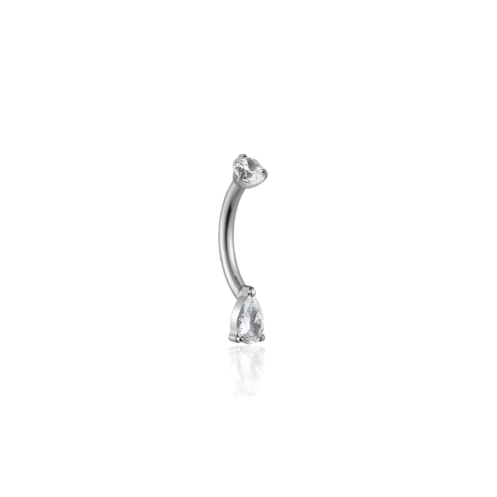 Internally Threaded Titanium Pear Prong Navel
