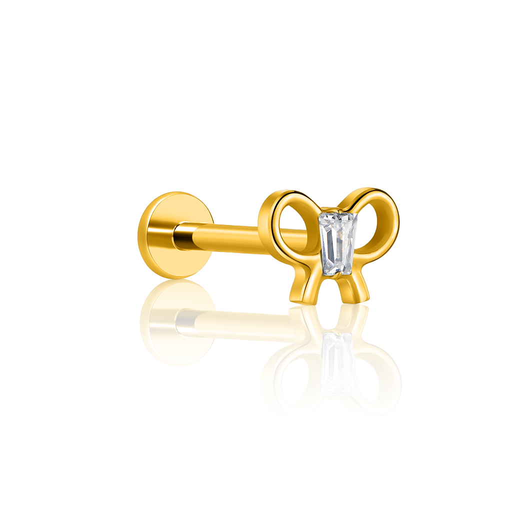 18k V-Gold Bow Flatback