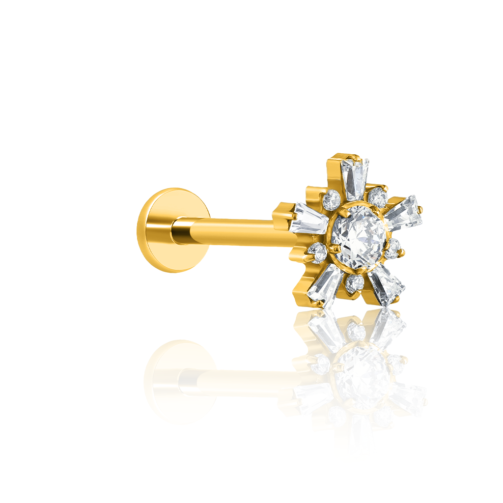 18k V-Gold Helios Flatback