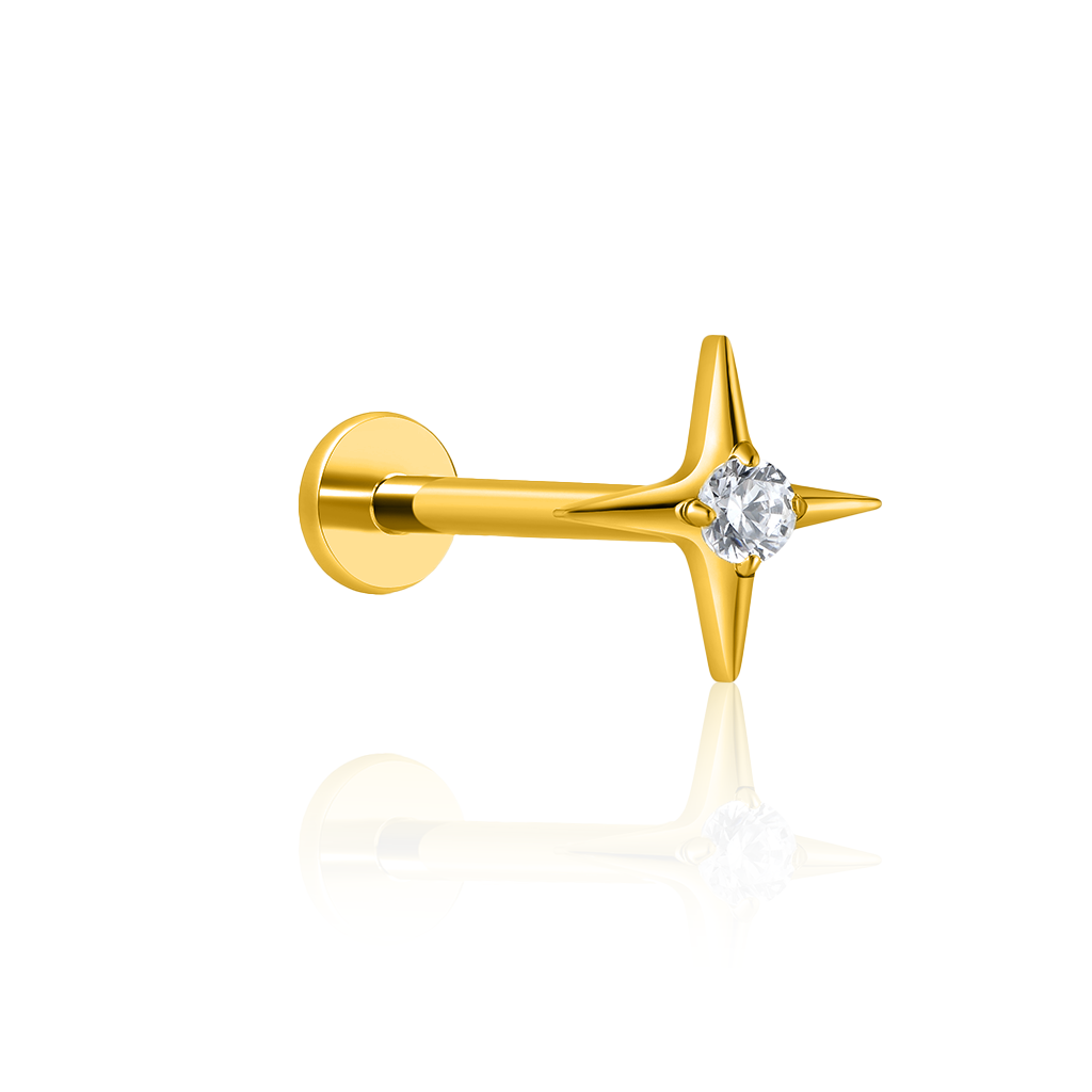 18k V-Gold Jacks Flatback