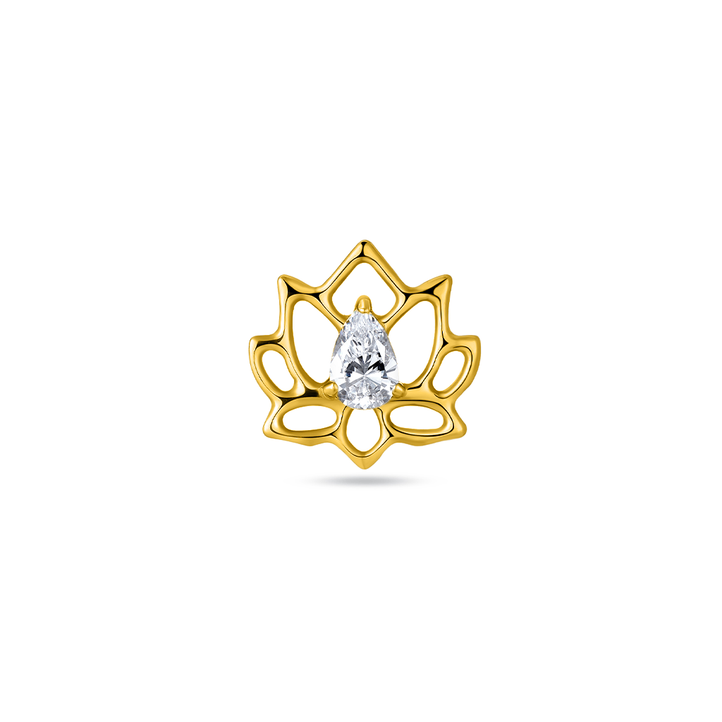 18k V-Gold Lotus Flower Flatback