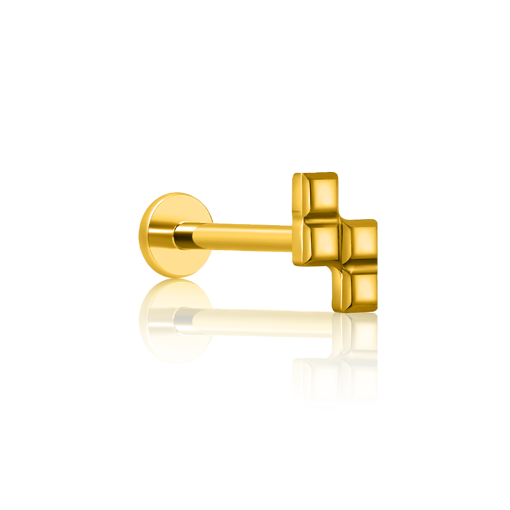18k V-Gold Tetris Z Flatback