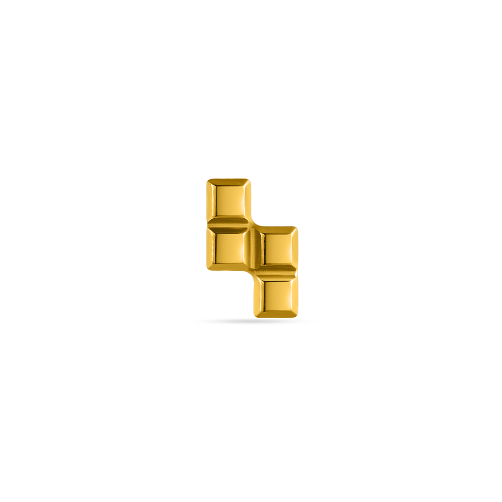 18k V-Gold Tetris Z Flatback