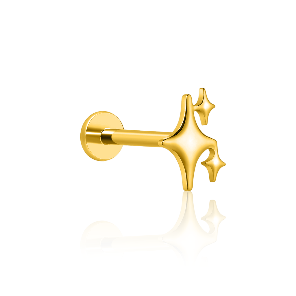 18k V-Gold Twinkle Star Flatback