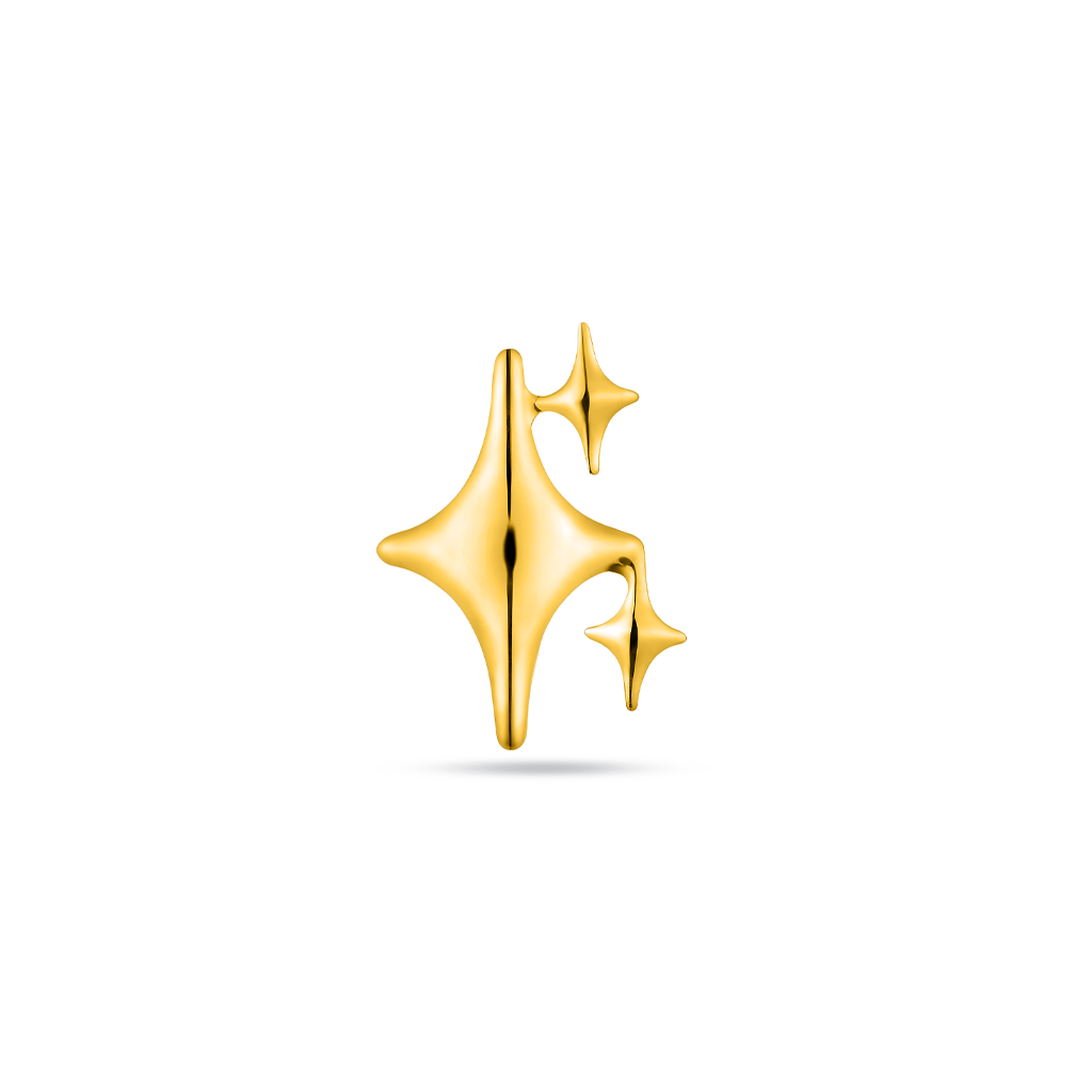18k V-Gold Twinkle Star Flatback