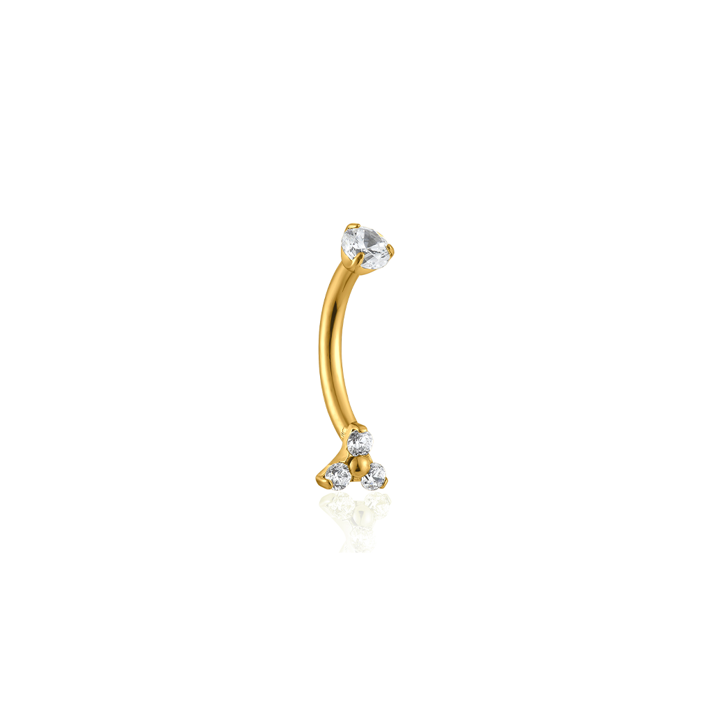 18kt V-Gold Trio Navel Bar
