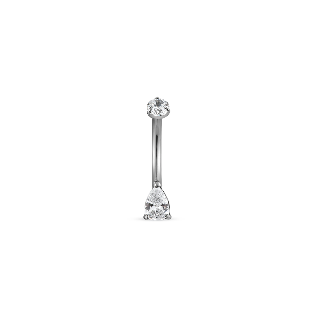 Tear Crystal Curved Bar