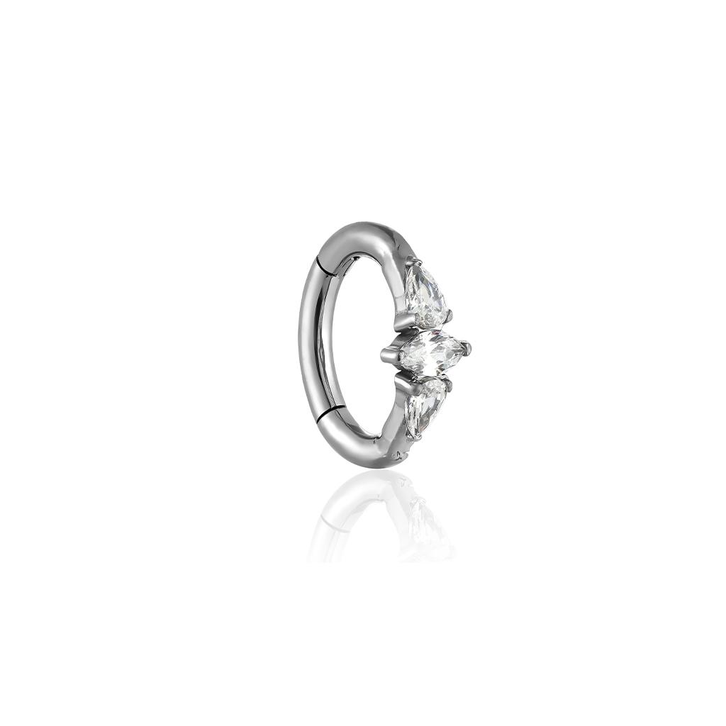 Titanium Navel Clicker 3 Stone