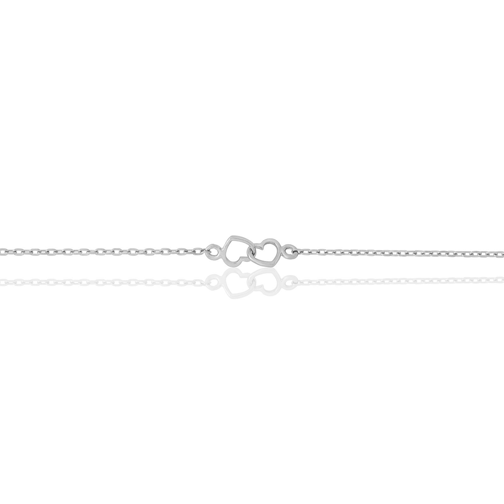 14kt White Gold Heart Bracelet