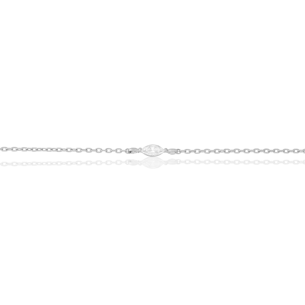 14kt White Gold Marquise Crystal Bracelet