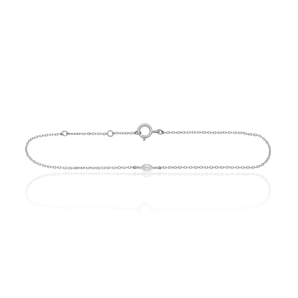 14kt White Gold Marquise Crystal Bracelet