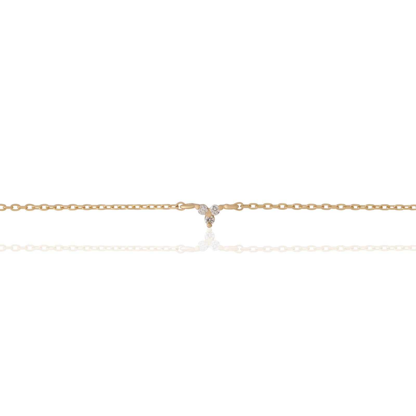 14kt Yellow Gold Trio White Diamond Bracelet
