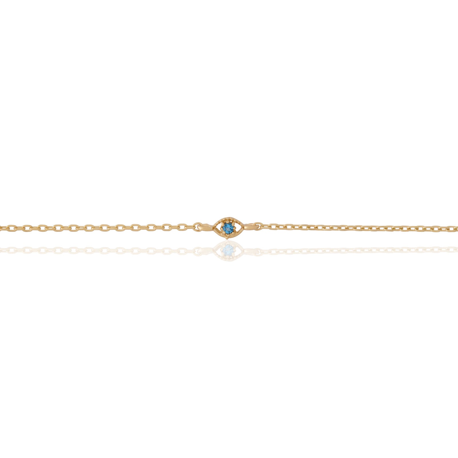 14kt Yellow Gold Blue Eye Bracelet