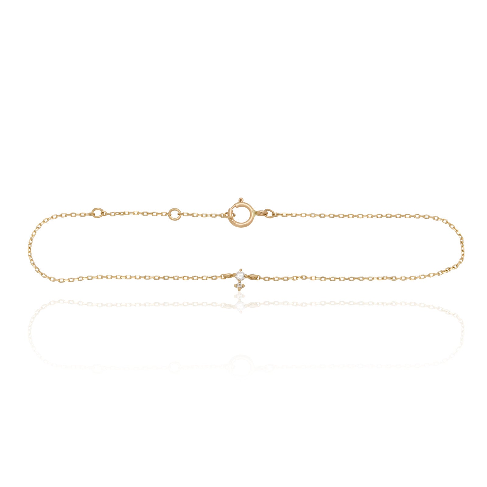 14kt Yellow Gold Duo White Diamond Bracelet