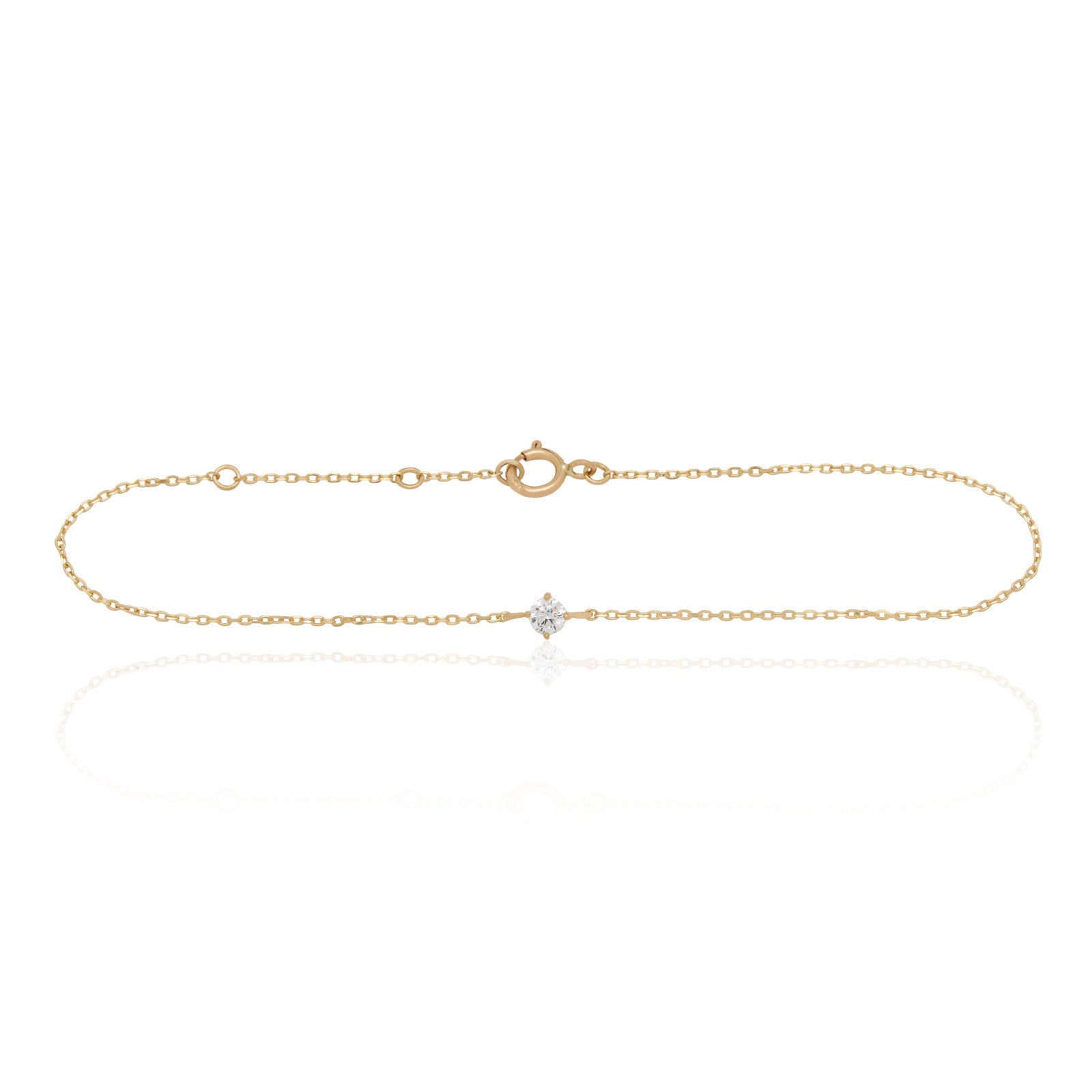14kt Yellow Gold Round Crystal Bracelet