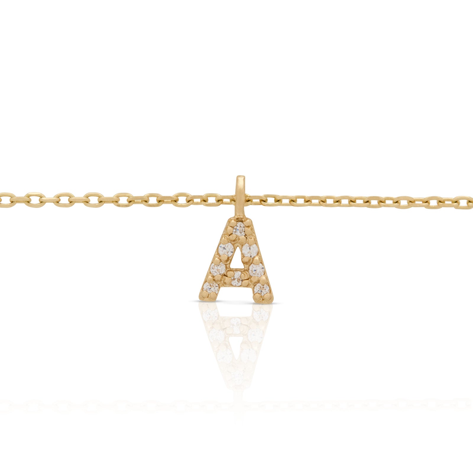 14kt Solid Gold Charm Jewelled Letter