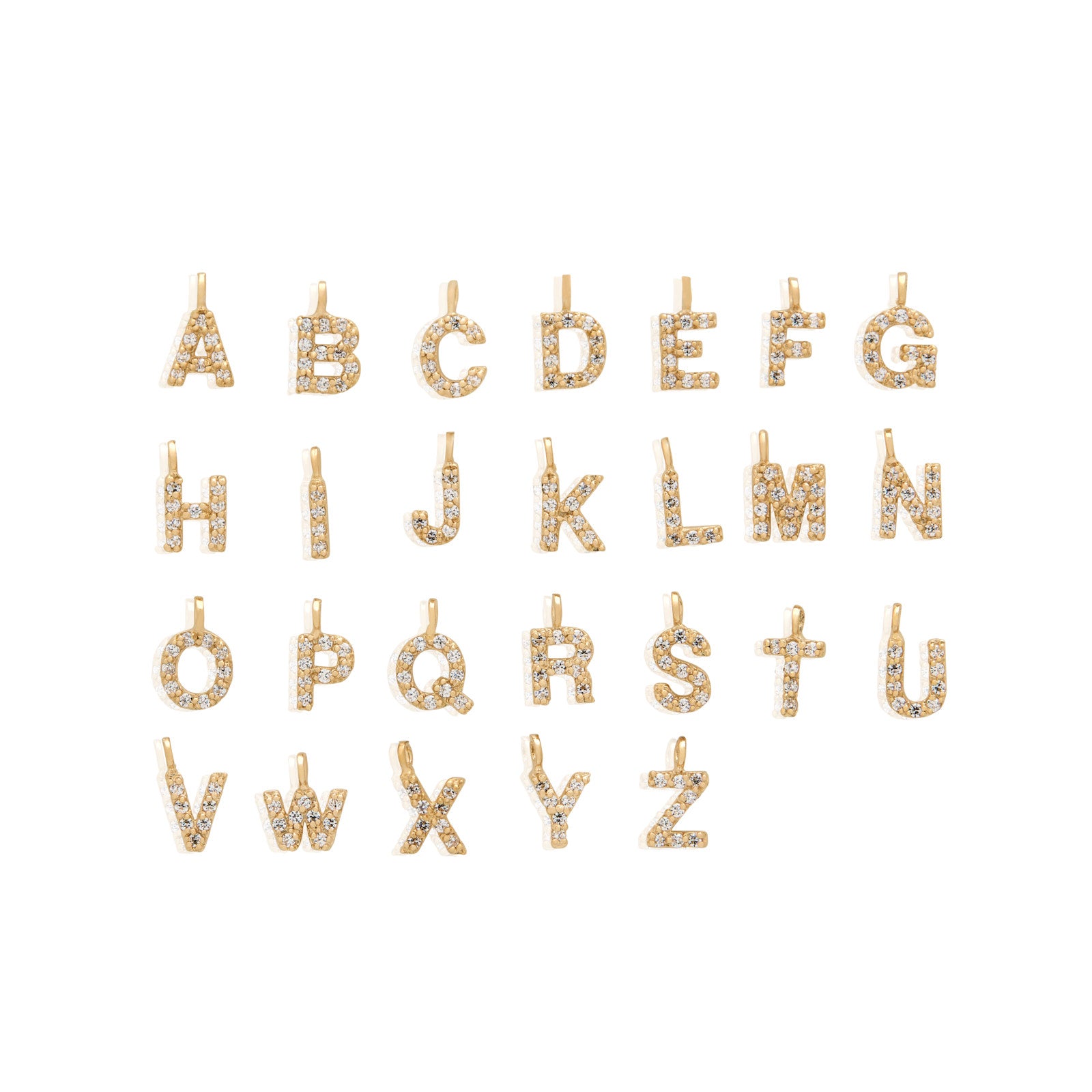 14kt Solid Gold Charm Jewelled Letter