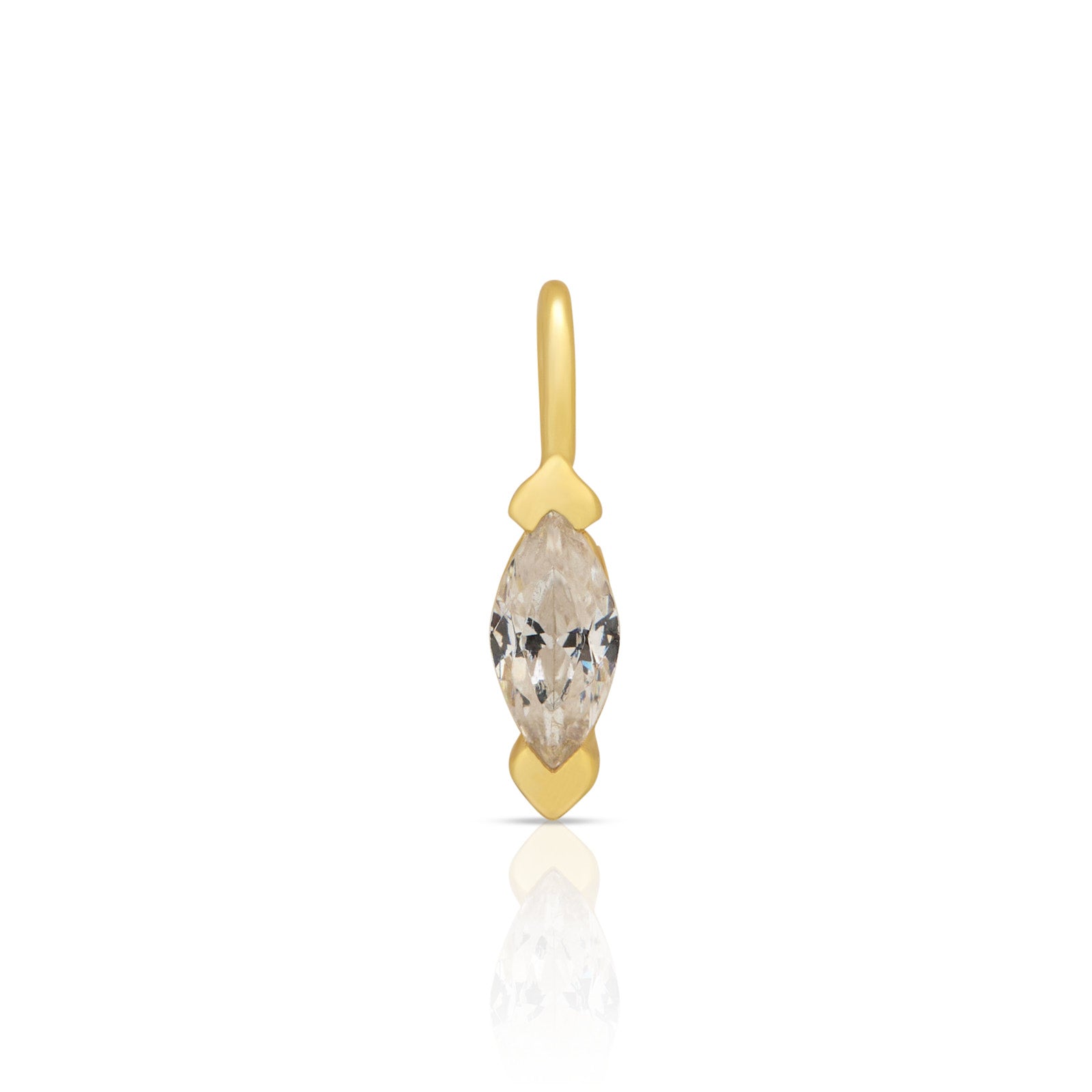 14kt Gold Vermeil Permanent Charm - Marquise