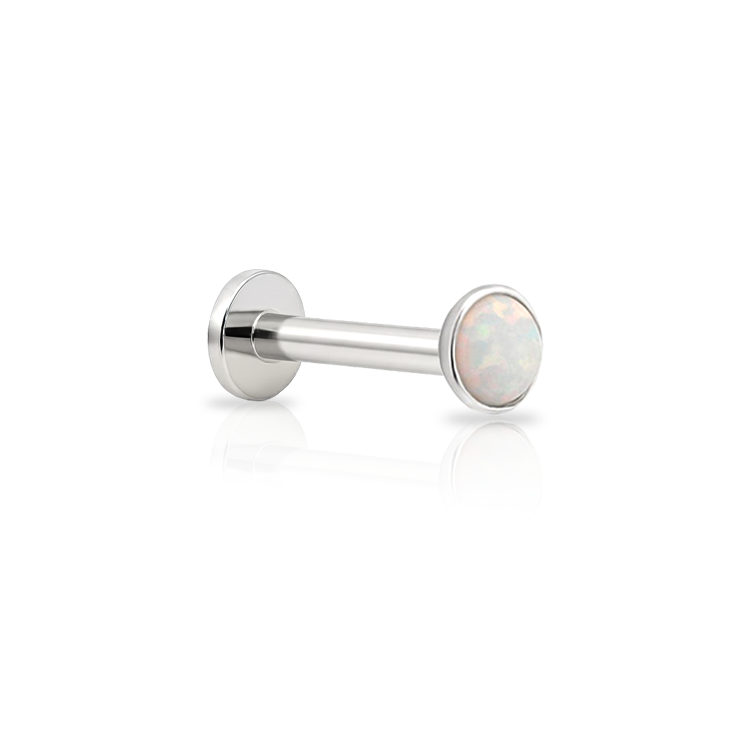 14kt White Gold Flatback - Opal
