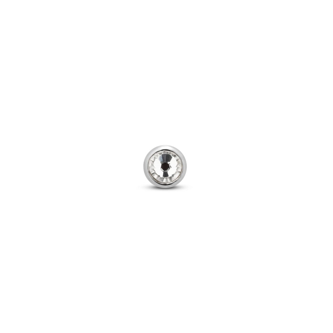 14kt White Gold Flatback - Jewelled Bezel