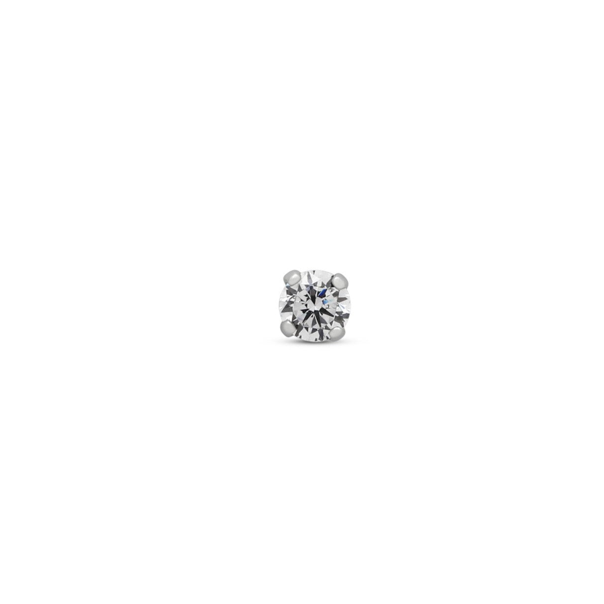14kt White Gold Flatback - 3mm Prong Set