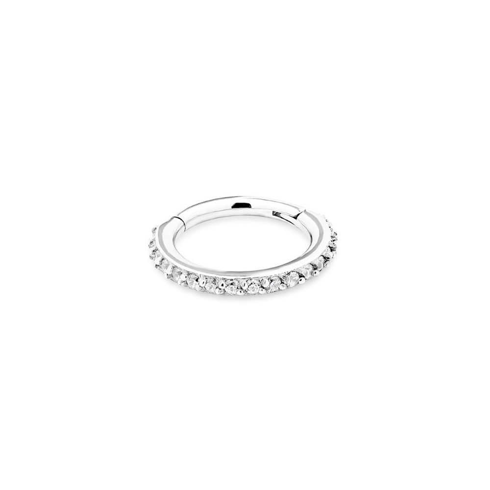V-Platinum Jewelled Hinged Segment Ring