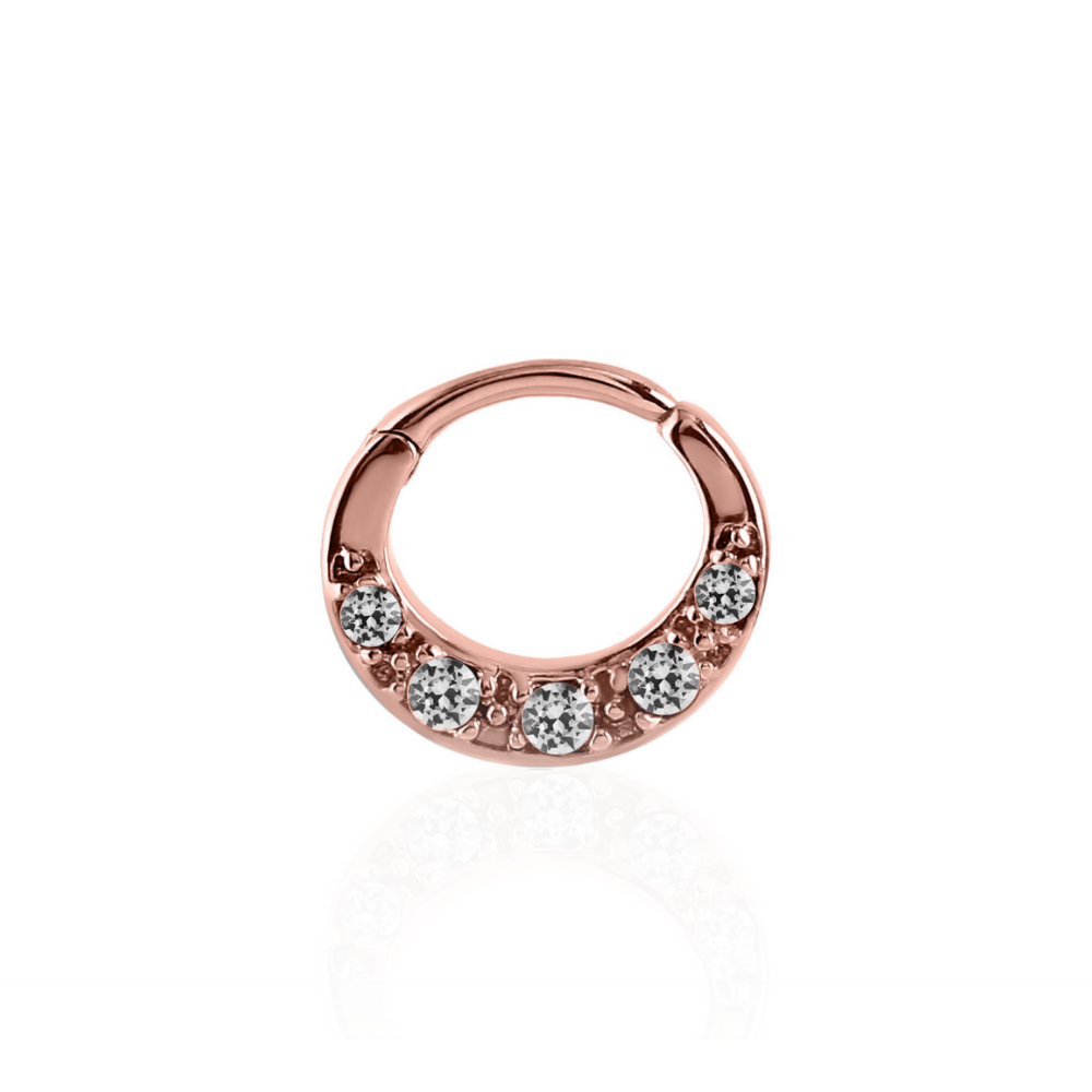 Rose Gold Jewelled Hinged Ring2
