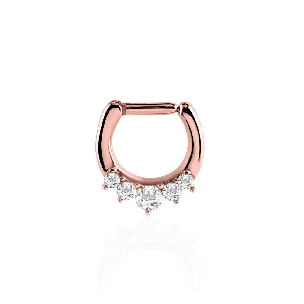 Rose Gold Jewelled Hinged Ring3