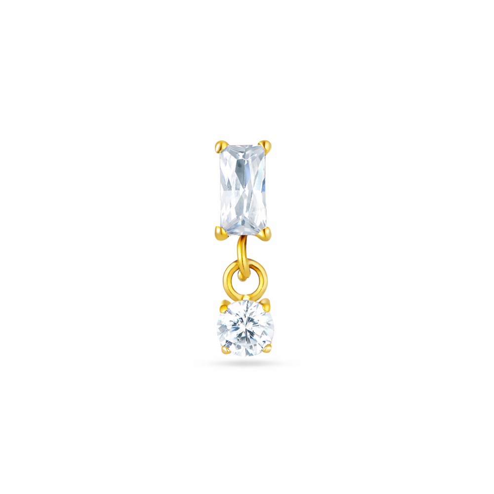 18k V-Gold Rectangle Dangle Flatback