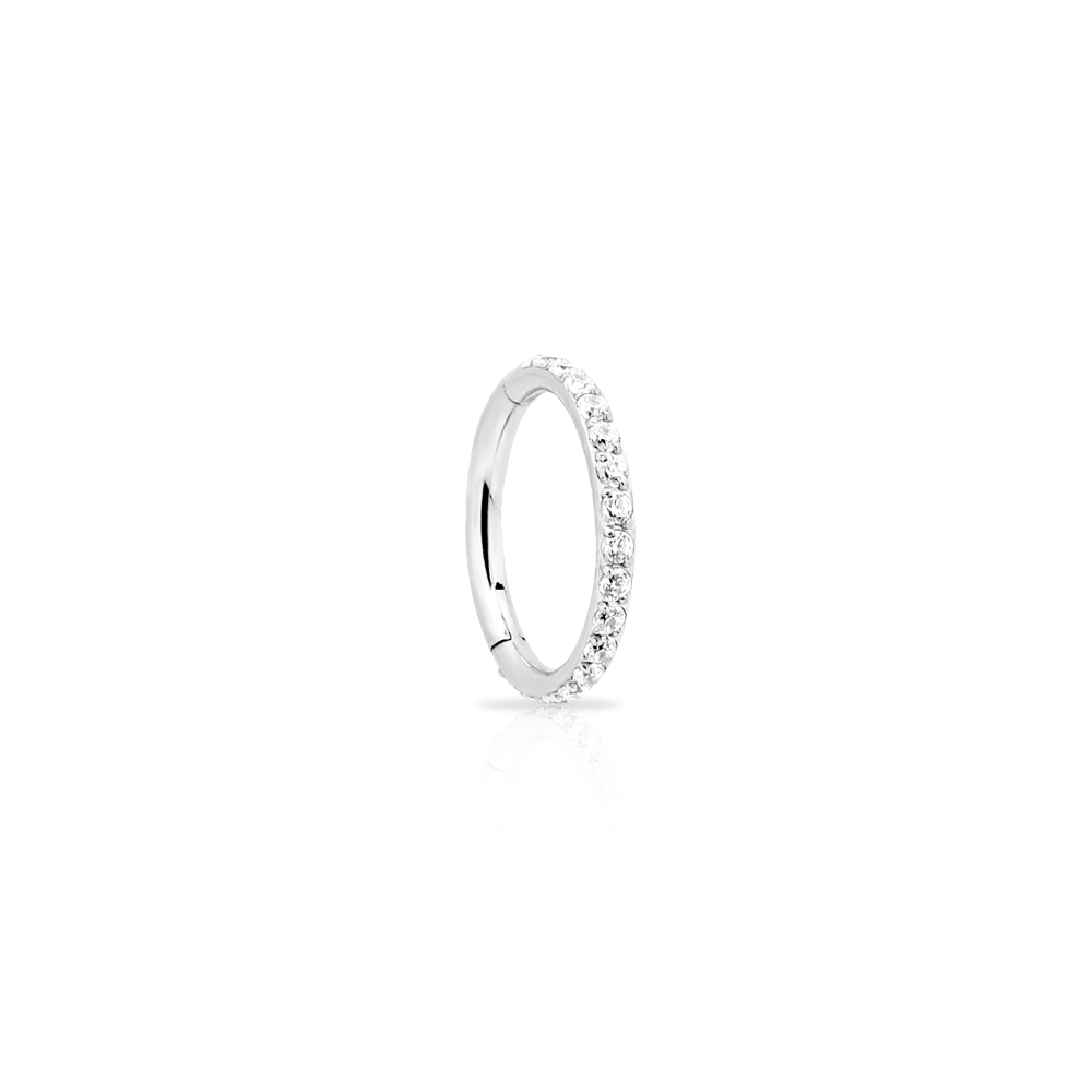 V-Platinum Jewelled Hinged Segment Ring